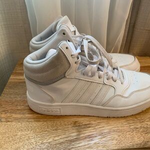adidas Men’s Mid-Top Athletic Sneakers in White and Light Gray